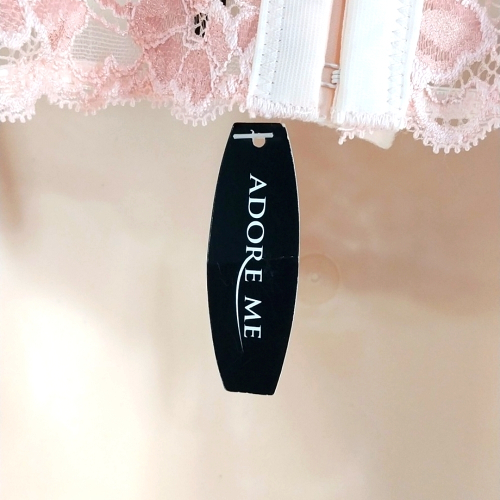 🔵BOGO FREE🔵  NWT Adore Me Pink Lace Bra Sexy Underwire Sz 36A - Picture 5 of 5